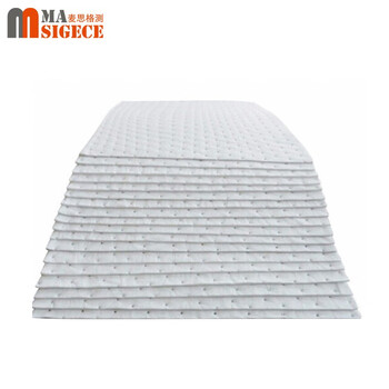 麦思格测（MASIGECE）XL-P0300 工业吸油棉 吸油毡 吸附化学溢油吸收材料 400×500×3mm 白色100片/约6KG/箱