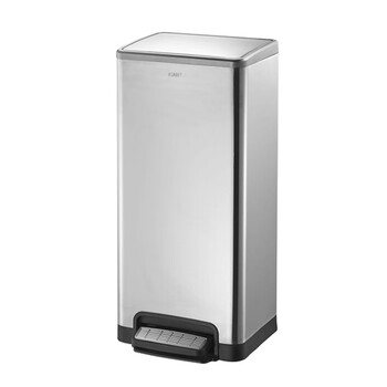 南 SJ50-F01 南方方形脚踏桶 砂银钢 酒店套房果皮桶 商用厨房客厅脚踩开盖垃圾桶 办公室垃圾桶 容量50L