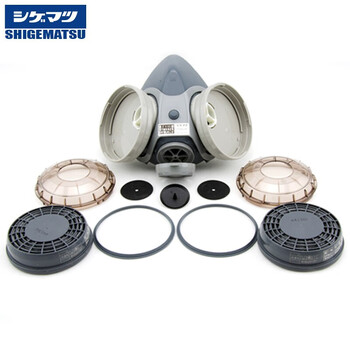 SHIGEMATSU日本重松 DR28SU2K双滤盒防尘面罩 熔接石材打磨船厂含U2K滤盒BT针织头带 定做M号1套