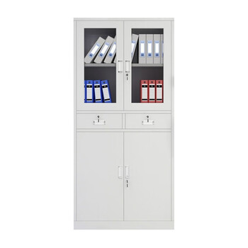 链工 钢制铁皮柜85*39*180cm资料柜带锁档案柜储物票据凭证柜 中二斗器械