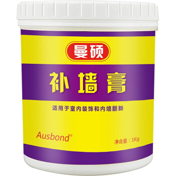 奥斯邦（Ausbond）补墙膏墙面修补墙漆白色防水涂料翻新裂缝墙皮脱落内墙壁洞钉眼修复刷墙腻子膏粉1KG