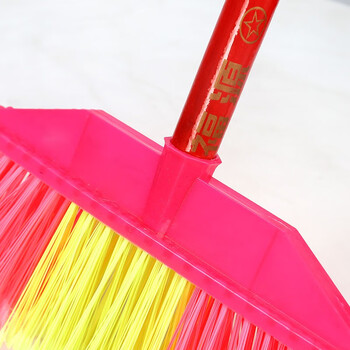 领象 环卫硬毛学校扫把笤帚 木把小扫把大户外塑料硬丝 方头01