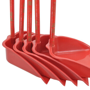 兰诗（LAUTEE）FH-1248 木柄塑料垃圾铲除尘奋斗加厚簸箕 红色2个装