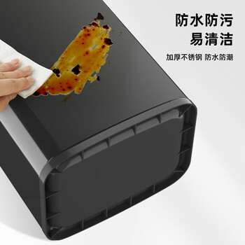 五月花不锈钢垃圾桶夹缝直投12L大容量家用酒店物业内外双桶隐藏垃圾袋