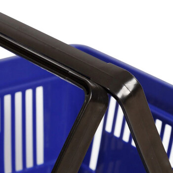 兰诗（LAUTEE）BS-660超市手提篮塑料筐周转筐菜篮子零食购物篮 大号灰色