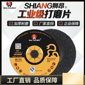 狮昂磨光片100*6*16mm树脂砂轮片沙轮金属切割片打工业磨抛光片 100*6*16 1片装