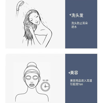 洁比世一次性防水耳罩沐浴儿童洗澡防耳朵防进水耳套打耳洞护耳套200只