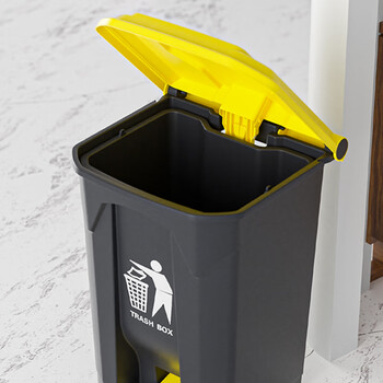 纽仕达 100L脚踏加厚塑料垃圾桶带盖脚踩式户外厨房商用大号大容量酒店