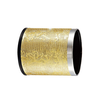 步鑫 圆形双层房间垃圾桶 室内果皮桶 GPX-45 鳄鱼纯金皮纹