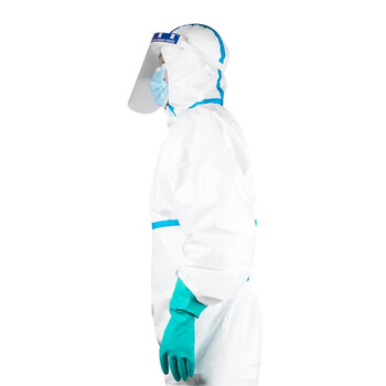 大杨382一次性防护服L码+面屏+护目镜+鞋套防护组合 1套 防护包套装隔离服