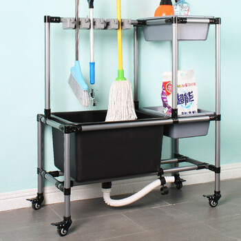 架海【拖把池拖把架TBC001】可移动拖把池落地式拖把架清洁工具挂架沥工具车