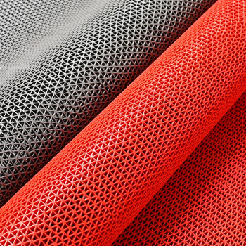 豫之韵 防滑垫浴室门垫防水卫生间塑料PVC脚垫镂空地垫 红色厚4.5mm 2.0米宽15米长/1卷