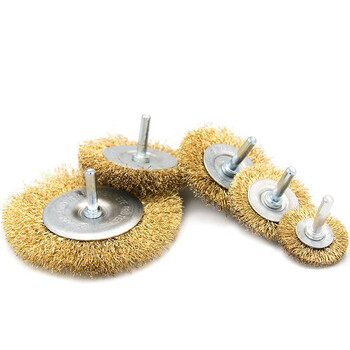 冰禹 BY-7079 不锈钢带柄笔型除锈钢丝刷子 电钻刷头打磨头 抛光清洁钢丝刷（10个） 直径100杆平