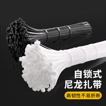 飞尔（FLYER）尼龙扎带 特大号束线理线带绑带加宽加厚固定园林绑扎带 黑色【国标7.6×340mm 100根】