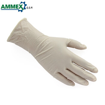 爱马斯（AMMEX）【TLFGWC】一次性乳胶手套无粉耐酸碱通用型检查手套 定做100只1盒 乳白色 M码