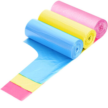 兰诗 LJD-6315小号背心垃圾袋办公室手提垃圾袋 颜色随机背心46*62cm125只