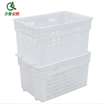 齐鲁安然 塑料周转筐 收纳筐 快递筐 加厚周转箱 框子篮子 K2蓝色外尺寸590*400*335mm
