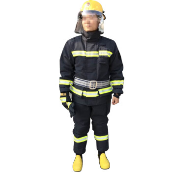美康meikang 3C认证消防服5件套17款统型消防战斗服阻燃救援灭火防护服定做 185CM/43码 1套