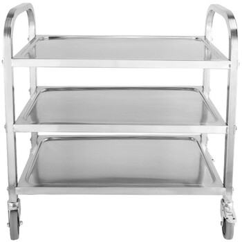 益美得 WY3027 加厚不锈钢餐车三层手推车酒店餐厅收送餐车 大号三层