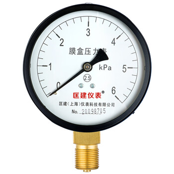 匡建仪表（CONJANT）YE-100膜盒压力表 千帕表天然气表燃气表微压表 0-6kpa