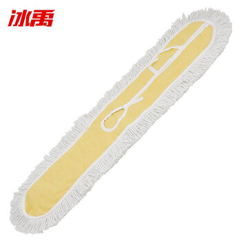 冰禹 尘推平板拖把排拖 黄白色90cm单个替换布(不含铁架) 办公室家政工厂车间商场保洁吸水去污可拆卸(1个装)BY-636