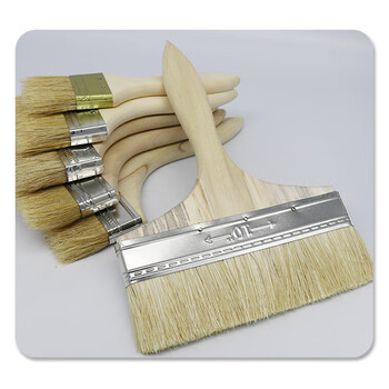 海斯迪克 毛刷 木柄油漆刷 加厚长软毛 (4个起订) 厚柄厚毛5寸 HK-504