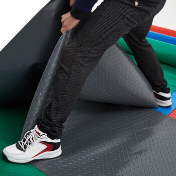 益美得 YK-067 牛津防滑PVC地垫防水地毯 灰色1.4mm厚 1米宽