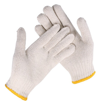 舜选线手套劳保棉纱白手套加厚装卸/维修/耐磨防滑/机械/工作手套SG750-B7  12双/包