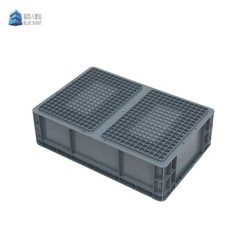 倍坚特 周转箱物流箱塑料箱EU箱汽配箱600*400*170灰色EU箱加厚带盖欧标汽配储物箱厂家直销