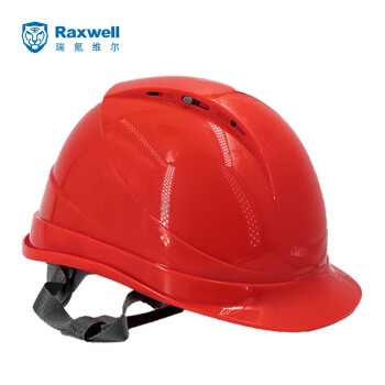 Raxwell带阀ABS安全帽新国标 防砸绝缘透气建筑施工电力 红色1顶 RW5106