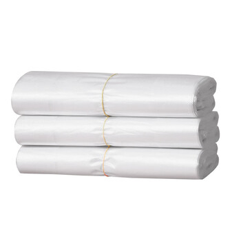 益美得 FW-2080 白色透明垃圾袋一次性手提塑料袋外卖打包袋 48*70cm50个装