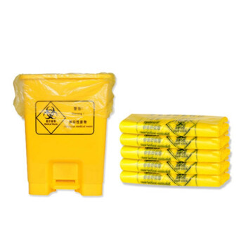 柯瑞柯林 垃圾袋 加厚型废物包装袋手提式大号黄色 YLFD4Y 120升 100*110cm 50只装