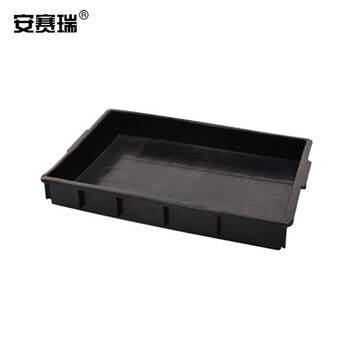 安赛瑞 加厚塑料方盘 塑料周转箱 物料电子元件盒零件盒 440×290×50mm 黑色 16347