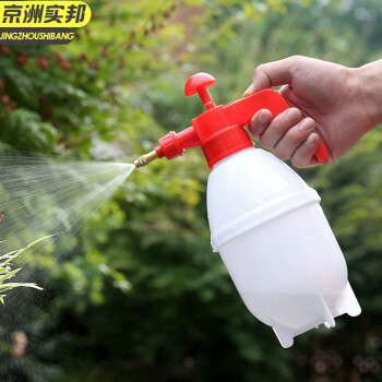 京洲实邦 0.8L 颜色随机铜嘴气压式手持喷壶小型压力喷雾瓶喷洒水壶  JZSB-8037
