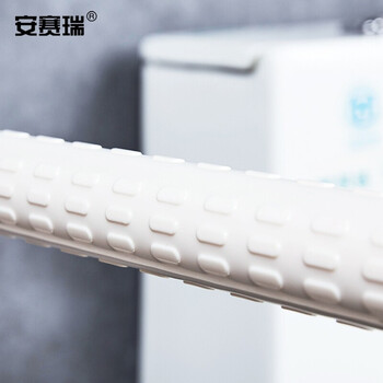 安赛瑞 浴室安全扶手 无障碍卫生间拉手厕所防滑栏杆 一字型走廊通道ABS扶手 40cm 白 26879