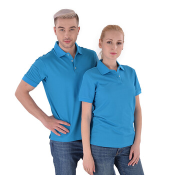 斯卡地尔（Scotoria）半袖POLO衫工作服 夏季半袖 舒适高棉T恤 湖蓝色T0J621B 1件4XL码
