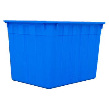 京云灿蓝色塑料箱120L水箱大方形塑料水箱水产养殖海鲜运输水箱外703*490*385mm