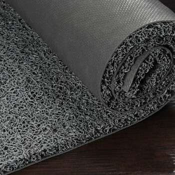 雅的 拉丝圈地毯垫工程防滑PVC迎宾地垫 宽1.8米*厚15mm长1米 灰色