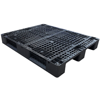飞尔 塑料托盘 海运货柜 黑色胶卡板 黑丙加韧叉车板【A20 川字1200x1000x150】
