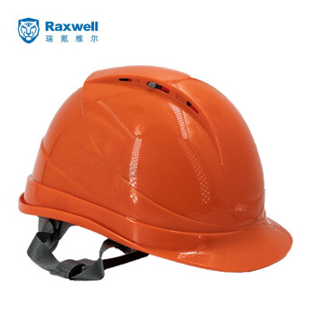 Raxwell带阀ABS安全帽新国标 防砸绝缘透气建筑施工电力橘黄色1顶 RW5109