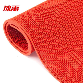 冰禹 BYly-67 塑料PVC防滑镂空垫 塑胶网状发泡地垫 S形加厚地毯地垫 红色 0.9m*15m(4.5mm厚)