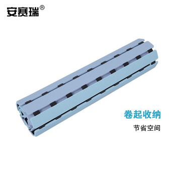 安赛瑞 浴室防滑垫 卫生间隔水洗澡垫 40×63cm 淋浴房吸盘地垫 浅蓝色 710494