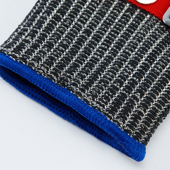 星工（XINGGONG）防割手套 不锈钢丝5级防刀刃切割防咬耐磨劳保手套短款 红色1只