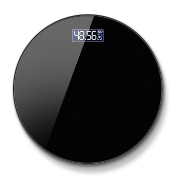 体重秤300斤家庭称usb充电28cm大秤面智能电子秤圆形称重秤器黑色电池