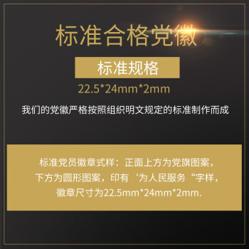 格立特（gelite）【不褪色】镀金标准款 最新版2025党徽胸章 新党员徽章  厚2mm 双面强磁 磁扣款5个装