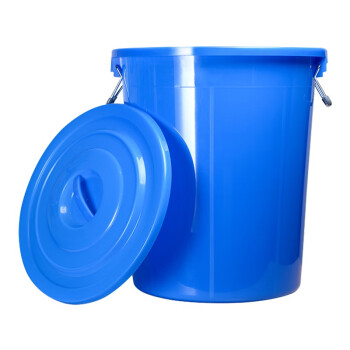 贺曼工业水桶蓝色60L塑料水桶外径450*520mm储水桶工业圆桶含盖