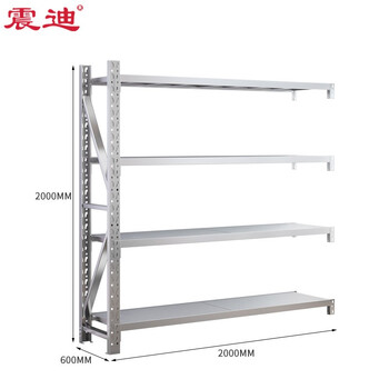震迪201不锈钢2米长货架仓库存储架库房五金工具收纳架可定制SD0140副架