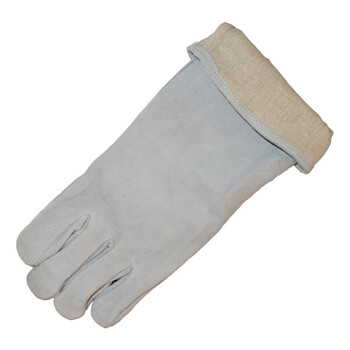君御 Exsafety  7231二层加厚电焊手套加长40cm灰色全皮防火线焊接使用劳保手套 电焊手套*12副