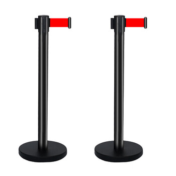 者也 隔离带银行排队护栏安全警戒线隔离线礼宾杆一米线不锈钢隔离杆围栏 2米黑色