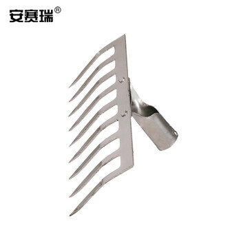 安赛瑞 松土耙 松土耙钉耙农具小铁耙泥耙木柄耙翻土枯草落叶耙 1.2米木柄9齿 530715